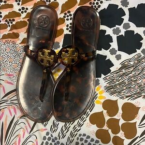 Tory Burch Brown Mini Miller Jelly Sandals